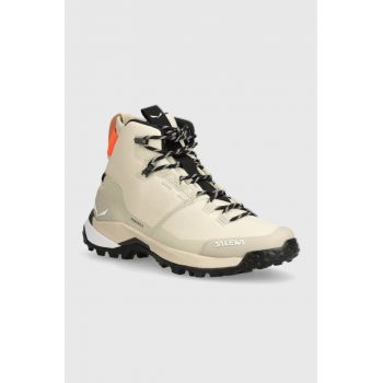 Salewa pantofi Puez Mid Powertex femei, culoarea bej, 00-0000061439