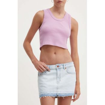 Superdry fusta jeans mini, creion