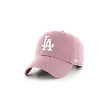 47 brand șapcă de baseball din bumbac MLB Los Angeles Dodgers culoarea roz, cu imprimeu, B-NLRGW12GWS-QC