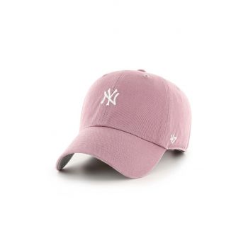 47 brand șapcă de baseball din bumbac MLB New York Yankees culoarea roz, cu imprimeu, B-BSRNR17GWS-QC ieftina