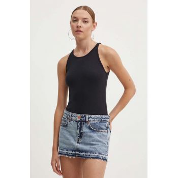 Abercrombie & Fitch top femei, culoarea negru