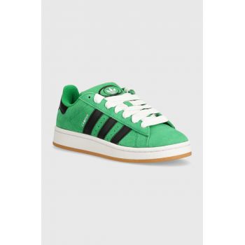 adidas Originals sneakers din piele intoarsă Campus 00s culoarea verde, JH9095