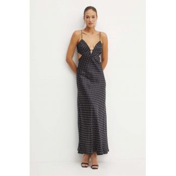 Bardot rochie KARLOTTA culoarea negru, maxi, evazati, 57322DB4