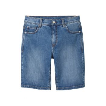 Blugi scurti de denim cu aspect decolorat la reducere