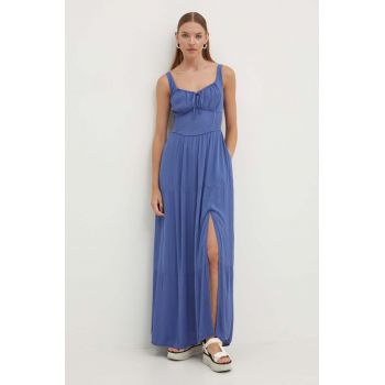 Hollister Co. rochie culoarea albastru marin, maxi, evazati