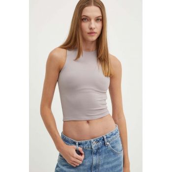 Hollister Co. top femei, culoarea gri