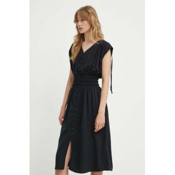 Levi's rochie culoarea negru, midi, evazati, A8694