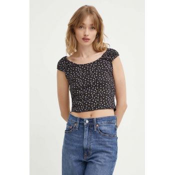 Levi's top din bumbac culoarea negru, A8784