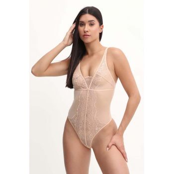 MICHAEL Michael Kors body culoarea bej, dantela, neted, ABD002