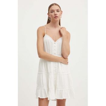 Superdry rochie culoarea alb, mini, evazati