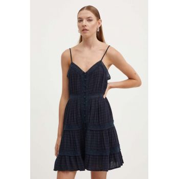 Superdry rochie culoarea albastru marin, mini, evazati