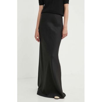 Theory fusta din in culoarea negru, maxi, drept