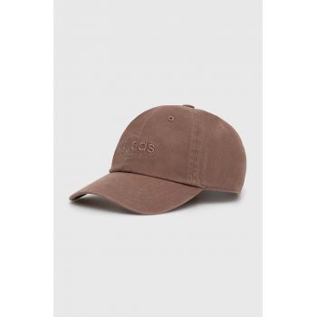 adidas șapcă de baseball din bumbac SPW DAD CAP culoarea maro, uni, IX8015