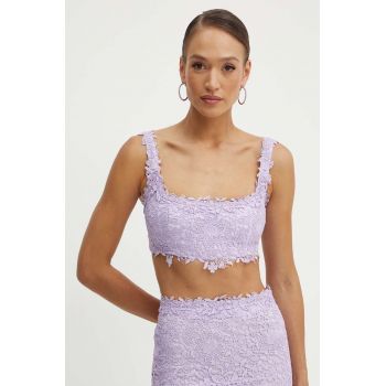 Bardot top NICO femei, culoarea violet, neted, 59421TB