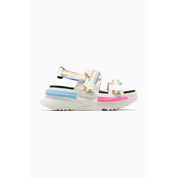 Converse sandale Run Star Utility Sandal CX Pride de damă, culoarea alb, cu platformă, A10219C