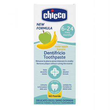 Pasta de dinti Chicco fara fluor cu aroma de mar si banana 50ml 6-24luni