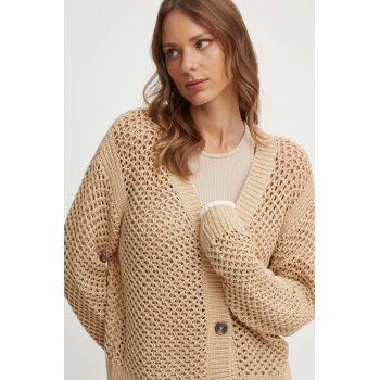 Pepe Jeans cardigan ISABELLA CARDIGAN femei, culoarea bej, călduros, PL702170