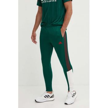 adidas pantaloni de trening Tiro culoarea verde, modelator, IY4500 de firma originali