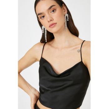 Top crop de satin