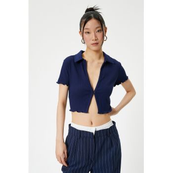 Tricou polo crop