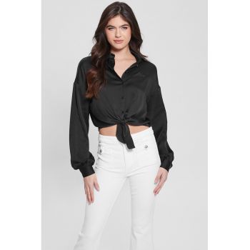 Camasa crop din satin