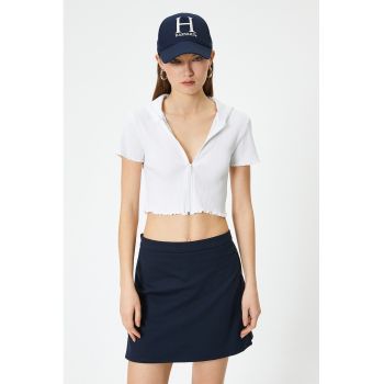 Tricou polo crop