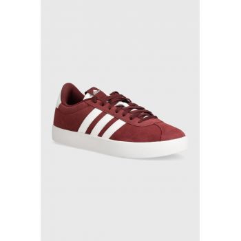 adidas sneakers din piele întoarsă VL Court 3.0 culoarea bordo, IF4457