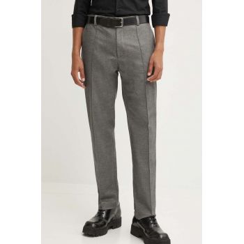 HUGO pantaloni barbati, culoarea gri, drept, 50520694