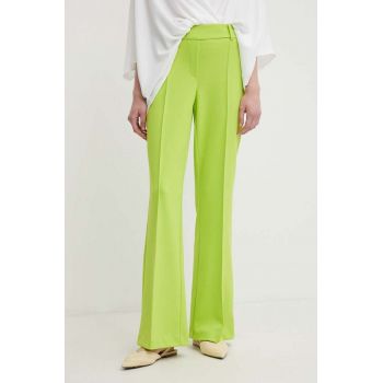 Joseph Ribkoff pantaloni femei, culoarea verde, drept, medium waist, 241248