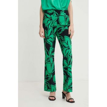 Joseph Ribkoff pantaloni femei, culoarea verde, drept, medium waist, 241254