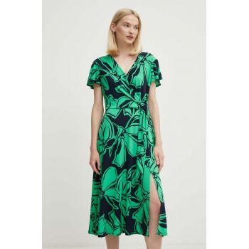 Joseph Ribkoff rochie culoarea verde, midi, evazati, 241052