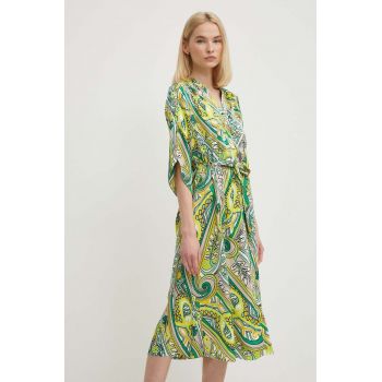 Joseph Ribkoff rochie culoarea verde, midi, evazati, 242208