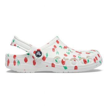 Saboti Crocs Baya Seasonal Printed Clog Alb - White/Cherry