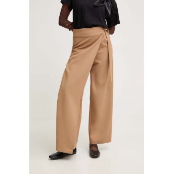 Answear Lab fustă-pantalon culoarea alb, lat, high waist