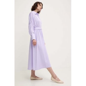 Answear Lab rochie din bumbac culoarea violet, midi, evazati