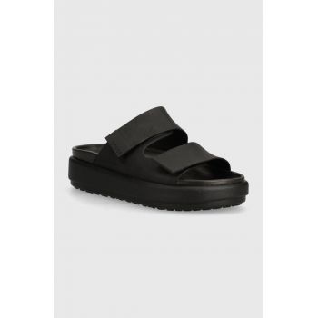 Crocs papuci Brooklyn Luxe Sandal femei, culoarea negru, cu platforma, 209586.060 de firma originali