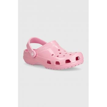 Crocs papuci Classic High Shine Clog femei, culoarea roz, 209609 de firma originali