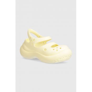 Crocs sandale Phaedra femei, culoarea bej, cu platforma, 209560