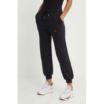 EA7 Emporio Armani pantaloni de trening culoarea negru, neted, TJZBZ.6DTP61