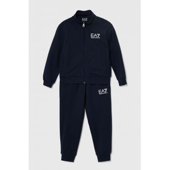 EA7 Emporio Armani trening de bumbac pentru copii culoarea negru