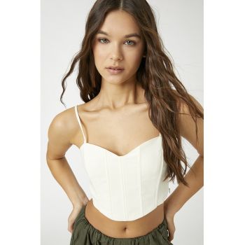 Top crop cu bretele ajustabile