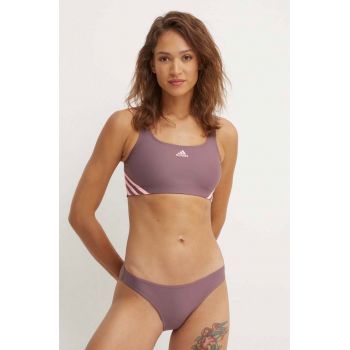 adidas Performance costum de baie din două piese culoarea bordo, cupa moale, IY9733