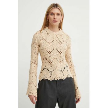 By Malene Birger cardigan din bumbac GWENEVERE. culoarea bej, Q72363005