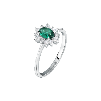 Inel Tesori Kate verde smarald și pietricele de zirconiu, Morellato ieftin