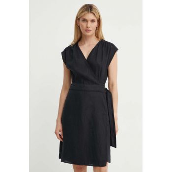 Marc O'Polo rochie din in culoarea negru, midi, drept, 404113521427