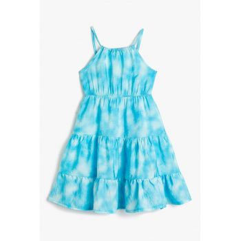 Rochie cu model tie-dye si croiala in A