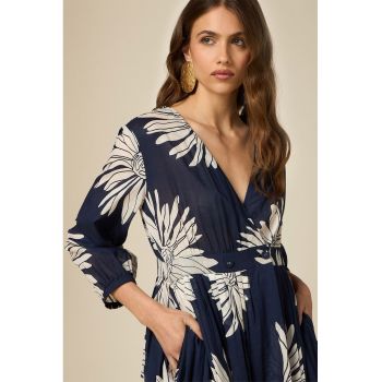 Rochie maxi evazata cu imprimeu floral