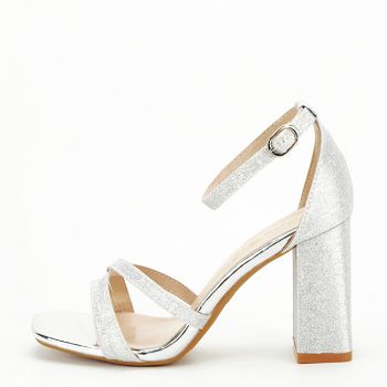 Sandale argintii elegante cu sclipici B-Y2385-202 131 ieftine