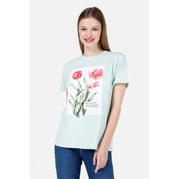 Tricou din bumbac cu imprimeu floral