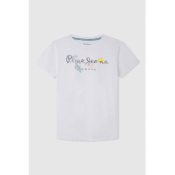 Tricou din bumbac cu imprimeu logo